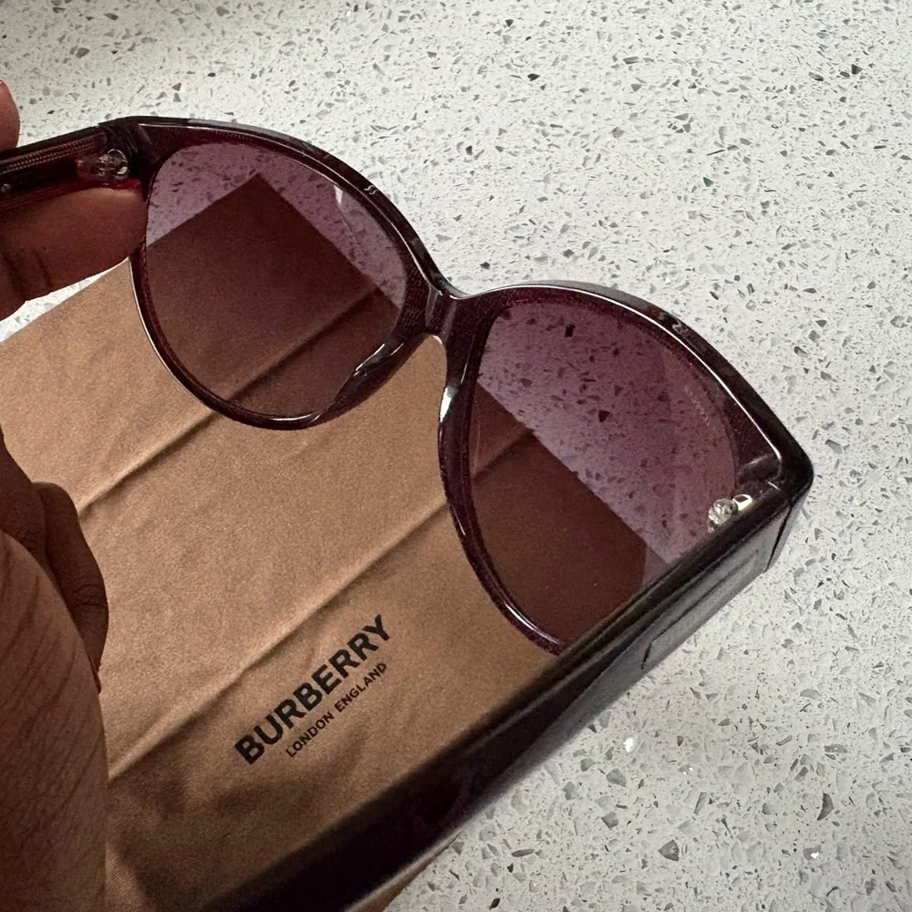 BURBERRY Plum Cat Eye Sunglasses - Picture 6 of 12